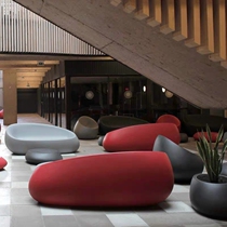 FRP elliptical leisure sofa combination furniture cobblestone seat Hotel lobby outdoor shopping mall reception bench