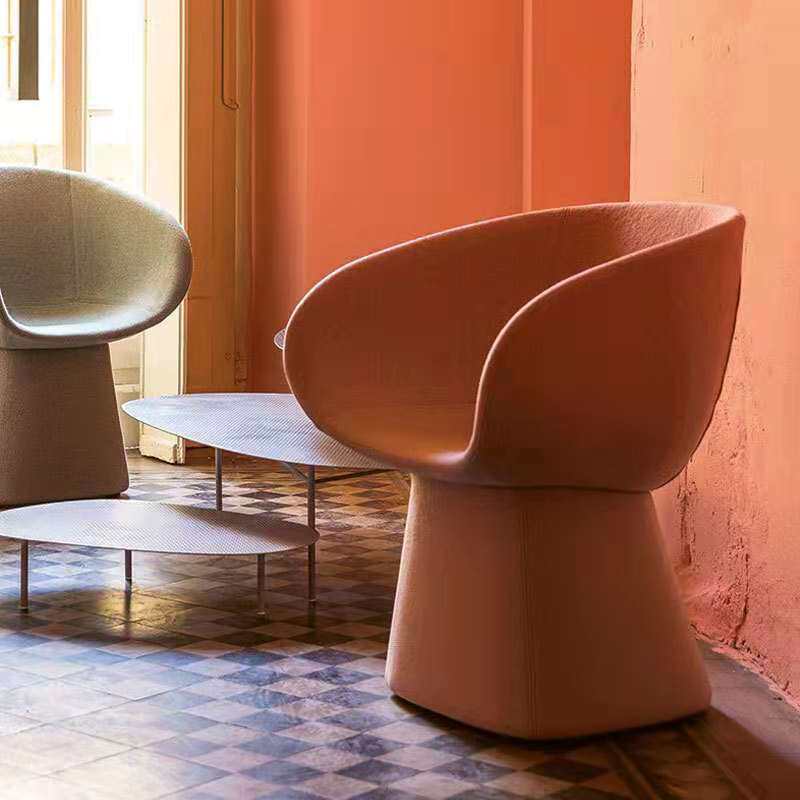 Modern Creative Designer Asymptotic Bicolor Fabric Glass Fiber Casual Chair Living Room Office Room Reception Chair