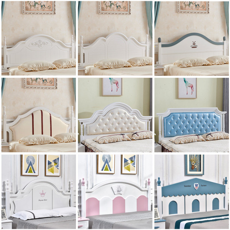 Korean style headboard children's new soft bag bed back board simple American princess bed head can be customized 2 meters solid wood