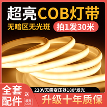 Super bright cob lamp with LED high voltage 220V home decoration eye protection living room self-adhesive ceiling project outdoor waterproof soft light strip