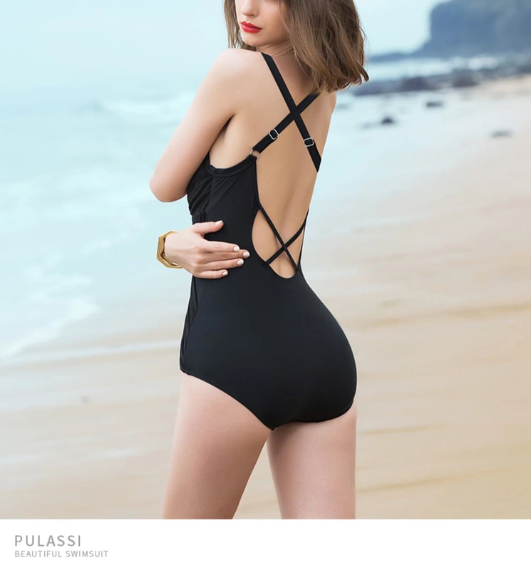 Áo tắm nữ Pula Shi ngực nhỏ thu thập gợi cảm Slim backless thời trang mới áo tắm nữ mỏng che bụng - Bộ đồ bơi One Piece