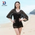 Plasch đồ bơi phụ nữ che bụng thon gọn ngực nhỏ tụ tập hai mảnh nhỏ Hàn Quốc áo tắm kỳ nghỉ nữ cảm giác - Bộ đồ bơi One Piece 	đồ bơi nữ liền thân có tay	 Bộ đồ bơi One Piece