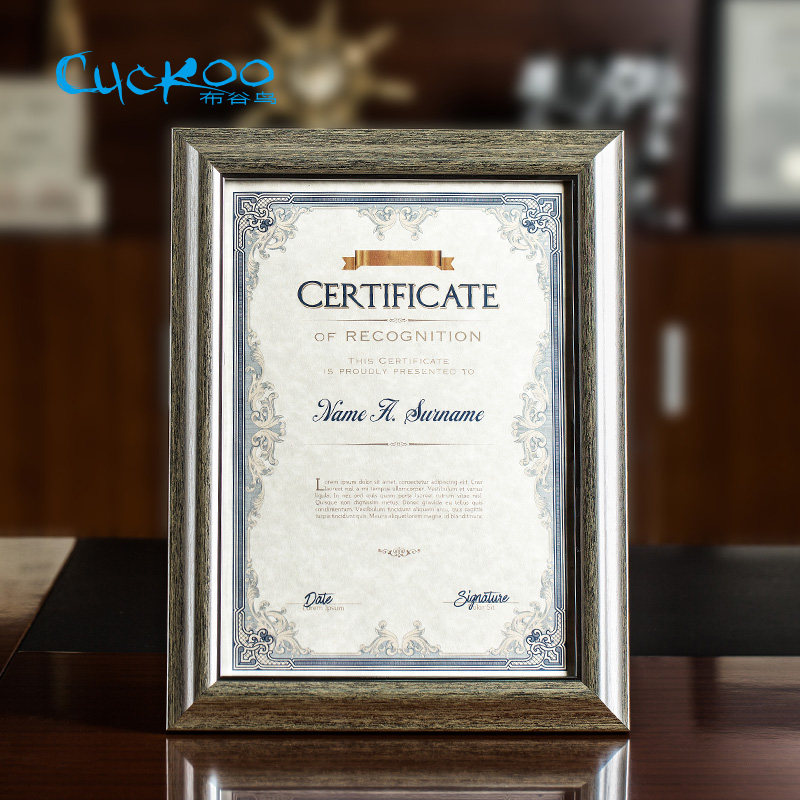 European silver frame retro certificate frame a4 letter of appointment photo frame table award frame creative frame wall license