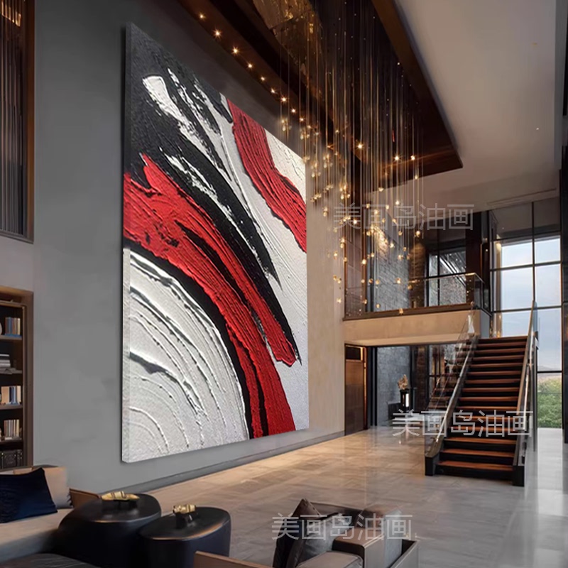 Original Hand-Painted Oil Painting, Red Texture, Corridor Hall Painting, Abstract Entrance Decoration, Sofa Painting Original Hand-Painted Oil Painting, Red Texture, Corridor Hall Painting, Abstract Entrance Decoration, Sofa Painting