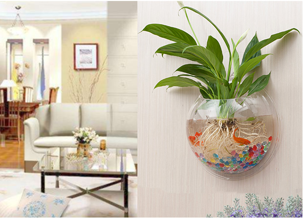 Treo tường nhỏ chậu hoa thủy canh sáng tạo trang trí tường treo tường treo tường bể cá bình trang sức tường hoa chậu tường - Vase / Bồn hoa & Kệ bình thủy tinh trồng cây