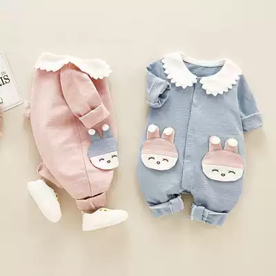 Baby jumpsuit Spring and Autumn Newborns Ha clothes Climbing summer baby clothes 6-12 months female baby spring and autumn clothes