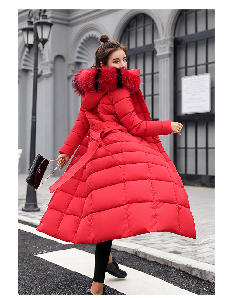 Áo khoác lông cotton lớn 2018 mùa đông phiên bản mới của Hàn Quốc của phần dài của áo chống mưa Áo khoác mỏng cho nữ dày áo khoác thủy triều áo phao lông cừu