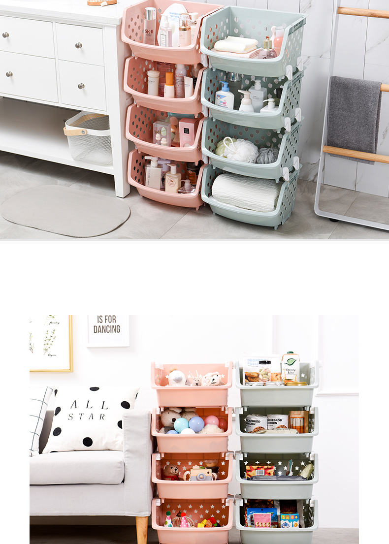 đèn xoay sân khấu Kệ bếp sàn nhiều lớp thời trang nhỏ lưu trữ trái cây giỏ rau lưu trữ giá đồ chơi hoàn thiện giá lưu trữ giỏ - Thiết bị sân khấu đèn led nhấp nháy 7 màu