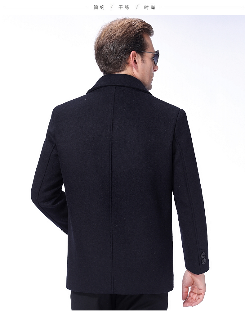 Pierre Cardin mùa thu và mùa đông mới áo len trung niên nam dài phần cashmere dày áo khoác nam cha áo - Áo len áo khoác len nam