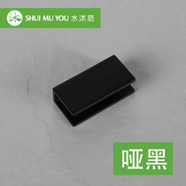 Water body wash 304 stainless steel fixed glass square laminated mirror light wire drawing matt black