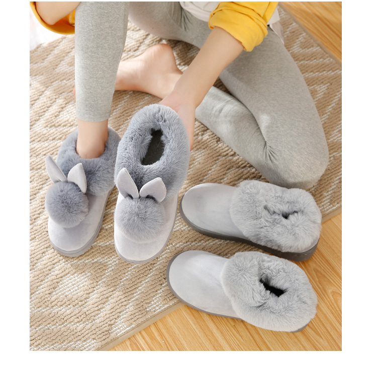 Túi xách mùa đông 2018 mới với nam và nữ dép cotton ấm đôi vài tháng sau sinh sang trọng dễ thương tại nhà trong nhà - Trang chủ dép đi trong nhà lock&lock