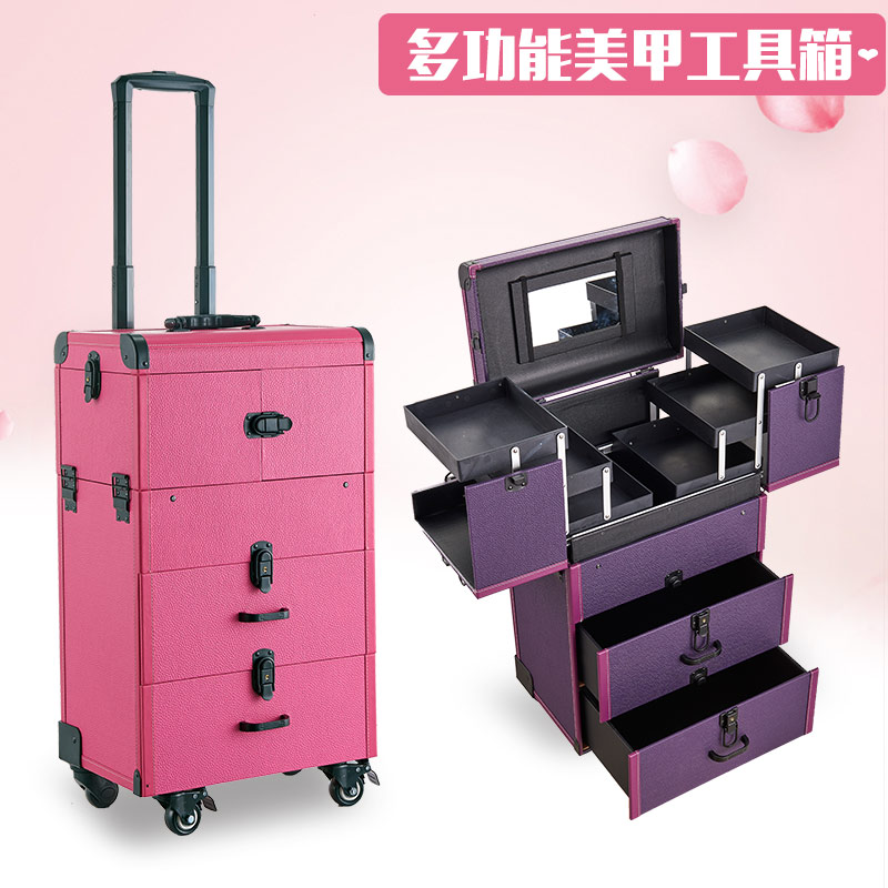 Multi-layer multi-function large-capacity makeup and makeup Nail embroidery thrush Pet tools storage rod toolbox bag