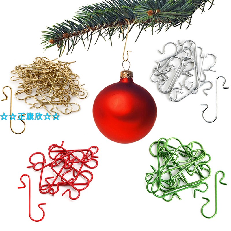 Hot-Selling Creative Christmas Decoration S-Shaped Hooks Christmas Tree Decoration Supplies Hooks Festive Atmosphere Metal Hooks