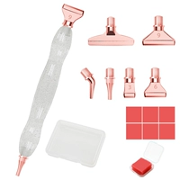 (Прозрачный) + розовое золото с резьбой, 6 головок + глина