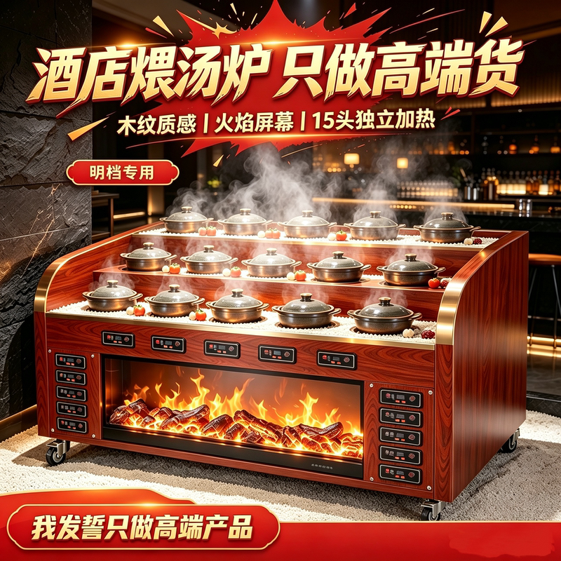 Commercial Hotel Open-Air Flame Soup Stove, Health-Preserving Clay Pot Electric Charcoal Stewing Stove