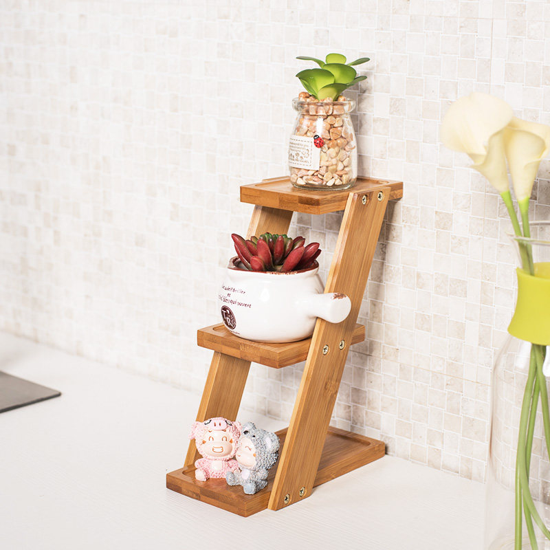 Wooden meat plant rack desktop mini flower rack windowsill succulent potted solid wood bay window flower pot shelf storage