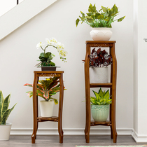European solid wood flower rack shelf Floor-to-ceiling living room corner corner potted plant rack Indoor flower rack Single bonsai rack