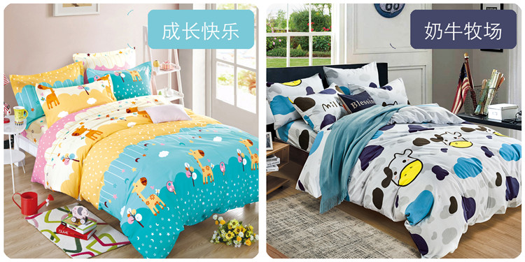 Phim hoạt hình bốn mảnh ký túc xá bông cotton 1.5 m tấm ga trải giường quilt cover 1.2 trẻ em bộ đồ giường ba mảnh set 4