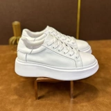 Сверхлегкая белая обувь, высокие кроссовки на платформе, из натуральной кожи