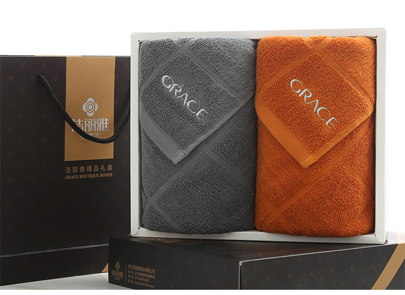 Khăn quà tặng Jie Liya Chất liệu cotton mềm thấm nước thấm ướt khăn mặt 2 món quà cưới - Khăn tắm / áo choàng tắm khăn rửa mặt