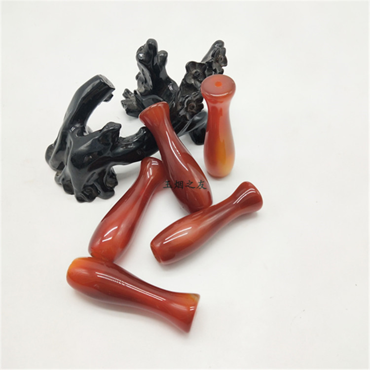 Natural Manau Dry Cigarette Holder Bottle Type Smoking Kangaroo Tobacco Smoke Pot Smoking Tobacco red Manau jade medullary jade cigarette holder