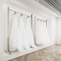 Wedding dress display rack floor-standing photo studio dedicated stainless steel hanging wedding dress rack studio elevated dress rack