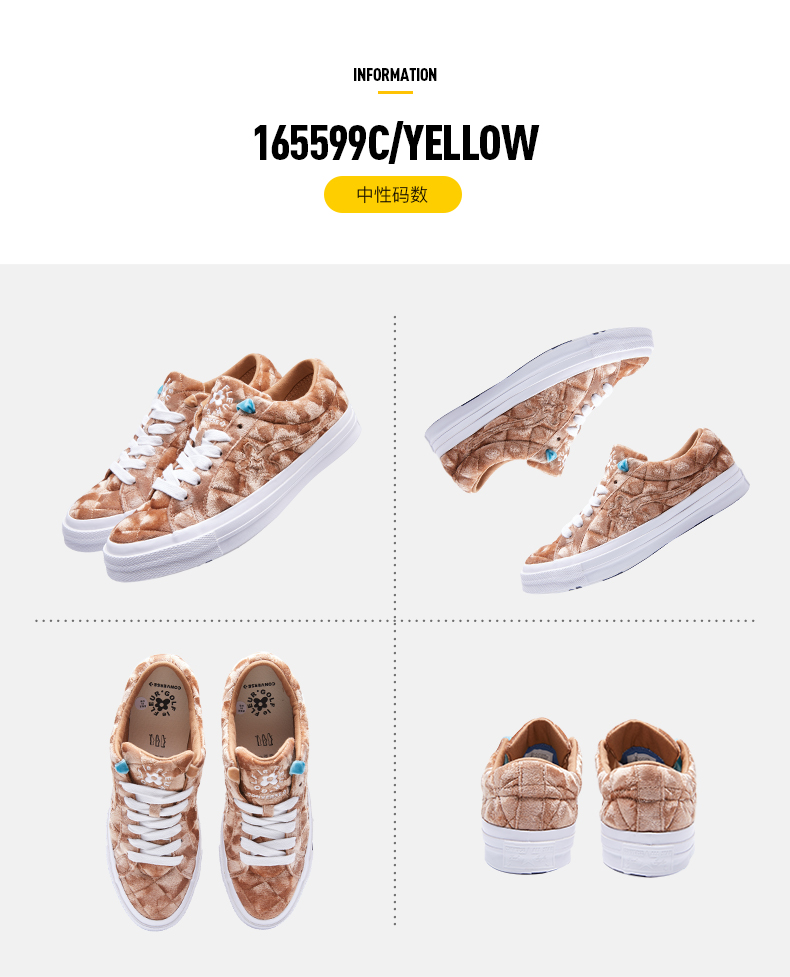 Converse / Converse Golf Le Fleur TTC giày hoa nhỏ bằng vải nhung thông thường 165600c - Dép / giày thường giày thể thao lining