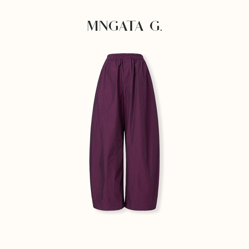 Gong Xiaoyan [Pima Cotton·Chinese Style Noble Purple] Mangata Elastic Waist Loose Pants 6081313
