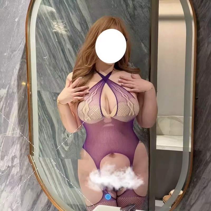 Plus Size Sexy and Sunny Tight-Fitting Tearable Mesh Clothing Disposable One-Piece Cut Out Lace No Need to Take Off Temptation Fat mm Hot