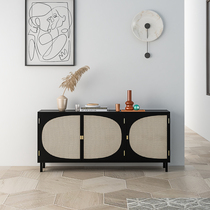Valley and Nordic simple woven rattan cabinet locker Bedroom living room side cabinet Bed and breakfast fashion dining side cabinet Entrance cabinet