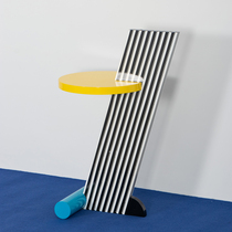 Valley and zebra stripes last century Memphis style tea table Middle vintage art style side decoration a few