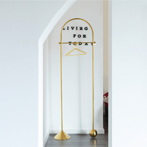 Designer light luxury stainless steel coat rack Bedroom hanger floor clothes rack Bed and breakfast Nordic style gold