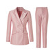 Pink suit for women, double-breasted, slim fit, hosting art exam suit jacket, temperament, high-end professional nine-point pants suit