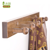 Solid wood entrance door hook row hook wall hanging clothes hanger wall hanging clothes hooks behind the door without drilling holes