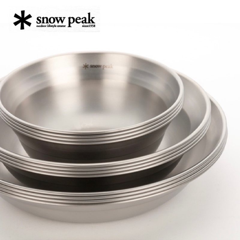 Snowpeak Camping Outdoor Stainless Steel Dinner Plate, Dish, Rice Bowl, Soup Bowl Tw-030K/031K 
