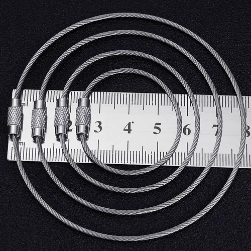 Стальная проволка, золотой металлический мужской брелок из нержавеющей стали с застежкой