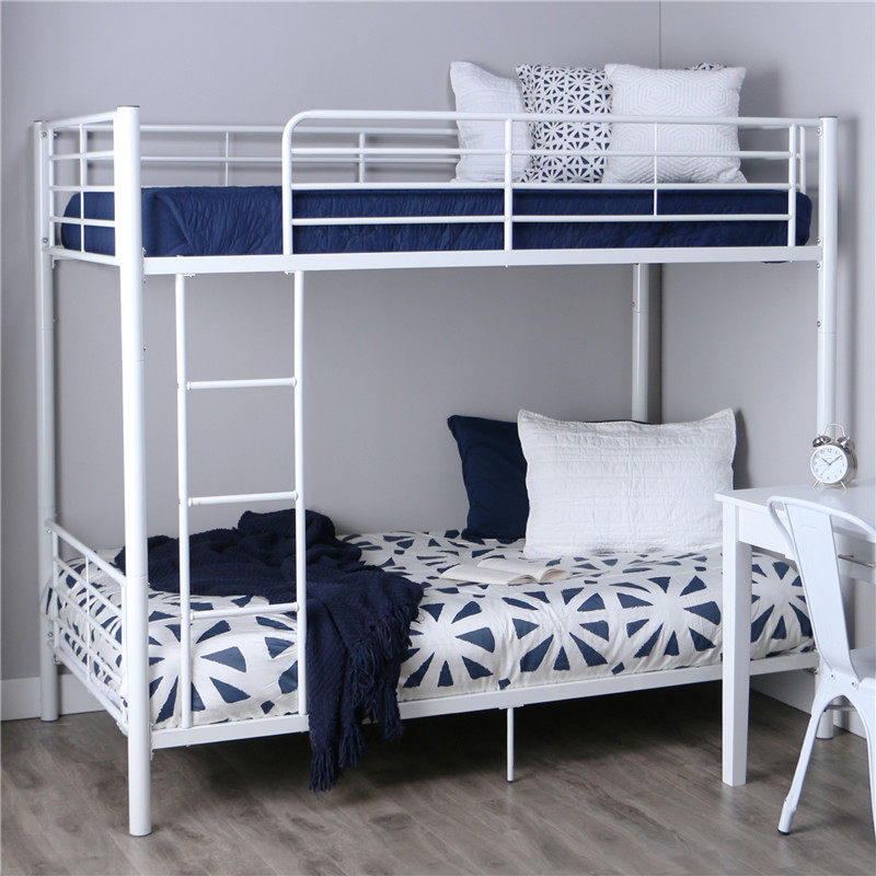 Minimalist upper and lower bunk bed primary-secondary bed iron bed frame rack bed two-storey bunk bed Children's dormitory High and low bed 1 5 m 8 double