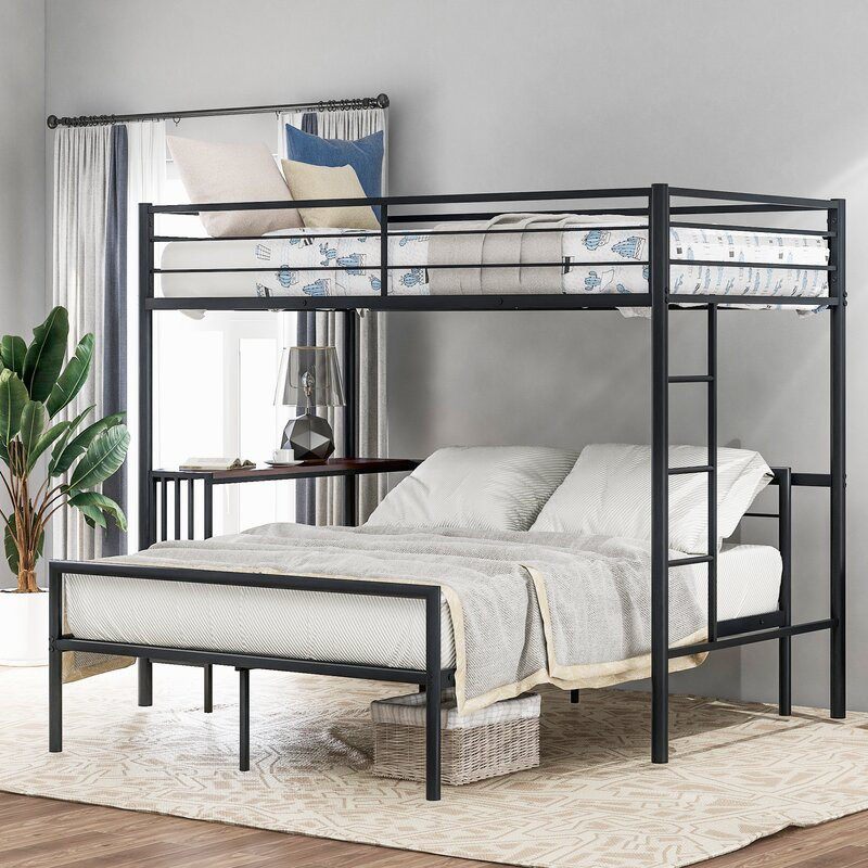 Upper and lower bed sympathetic small family type adult multifunctional cross-mother with desk children combined elevated iron dislocation-Taobao