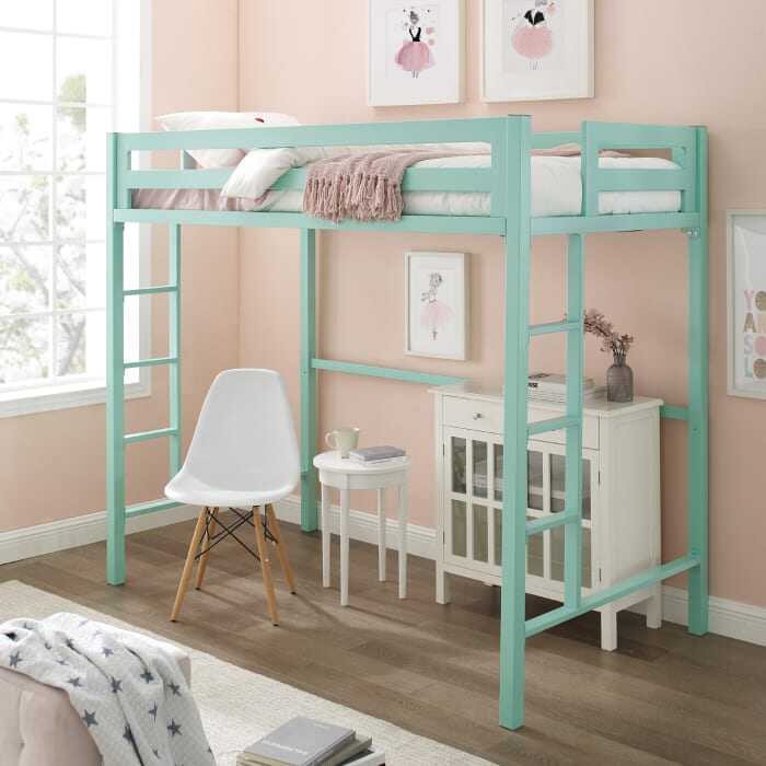 Elevated Bed bed Lower empty single-floor iron art apartment bed Small family type duplex upper bunk bed Children's provincial space loft-Taobao