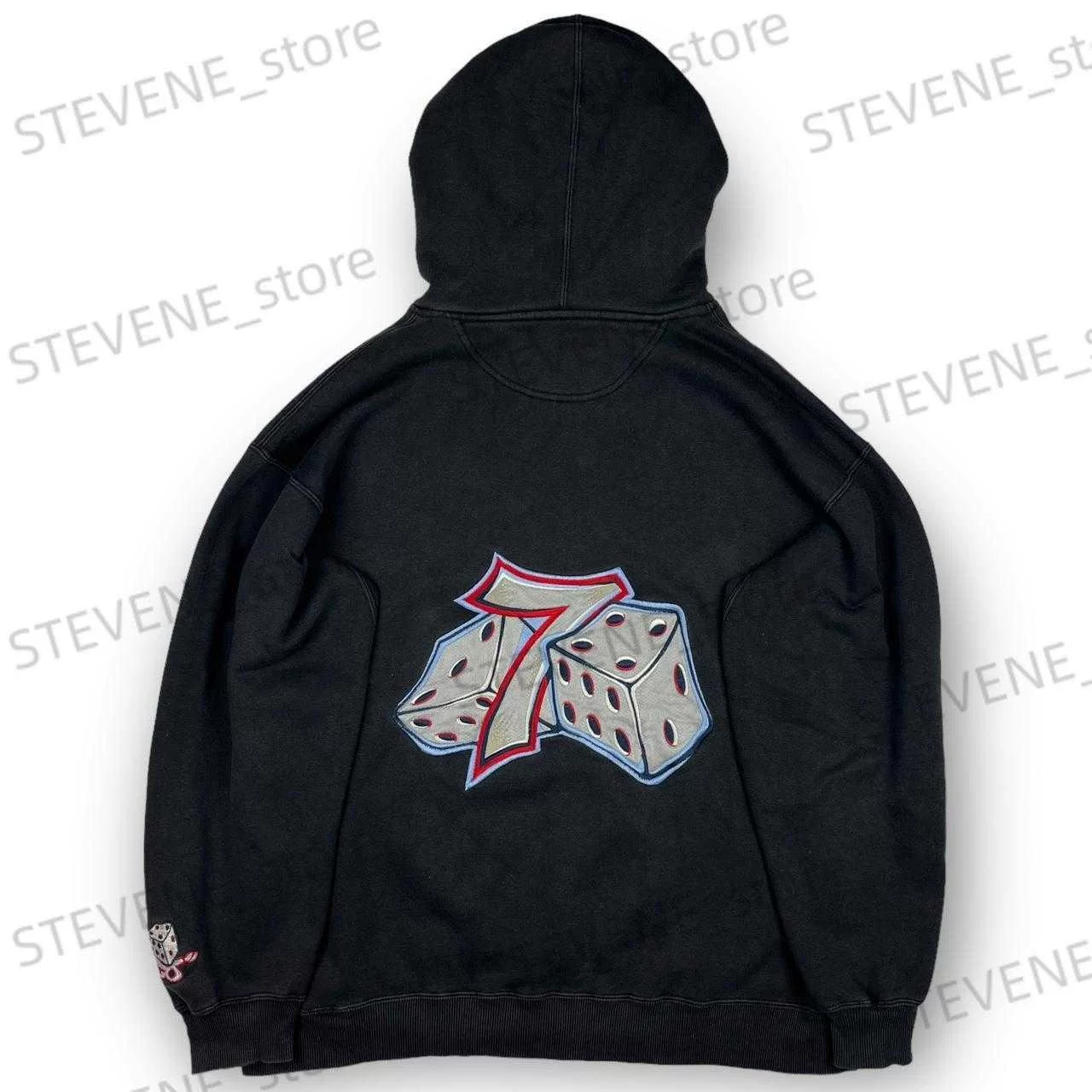 Retro hoody, dice hip-hop style, sweatshirt for leisure, set, sports jacket, American style