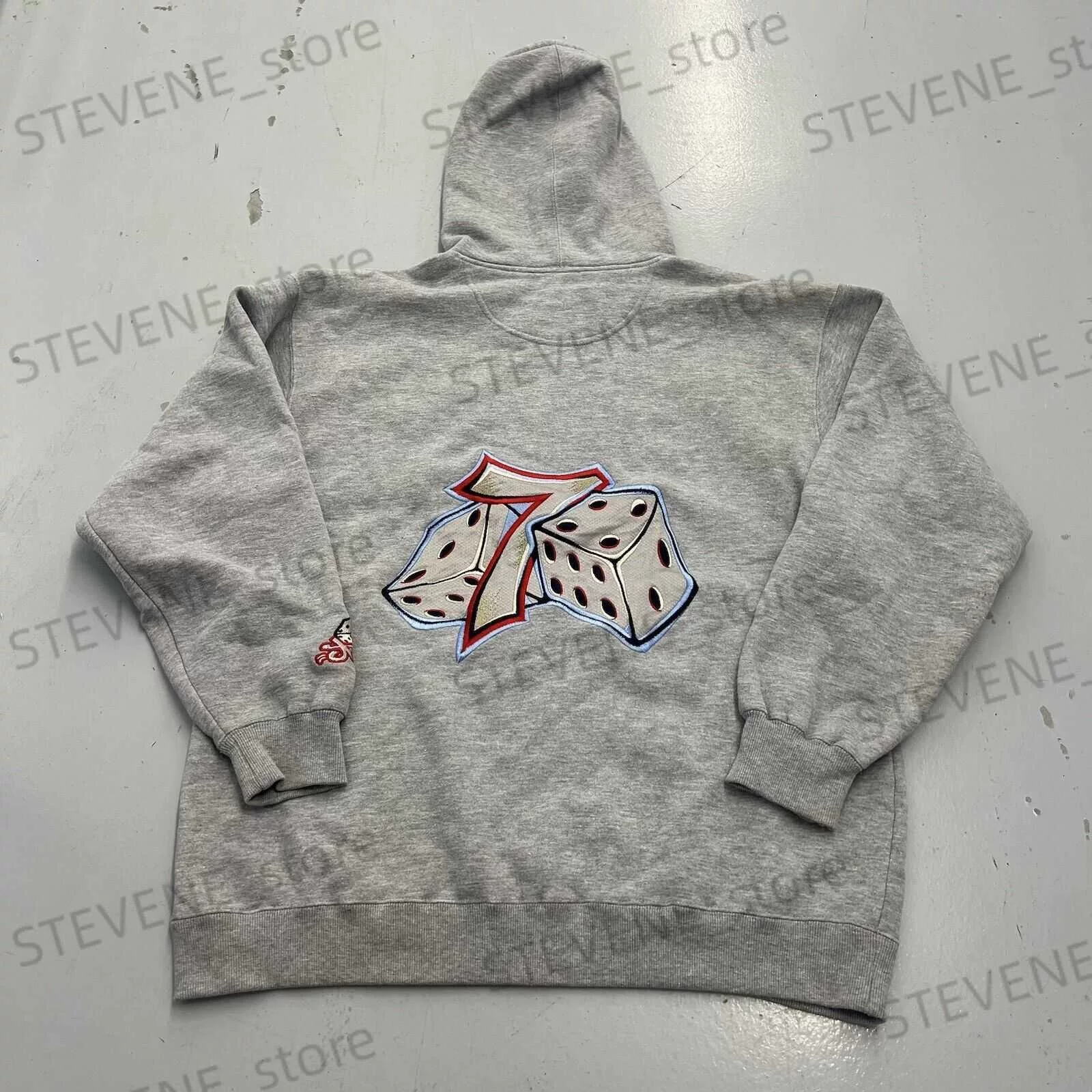 Retro hoody, dice hip-hop style, sweatshirt for leisure, set, sports jacket, American style