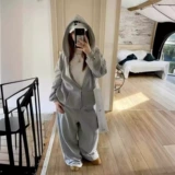 Европейские и американские TIKTOK, модные персонализированные уличные серые повседневные брюки для пар, мешковатые спортивные штаны