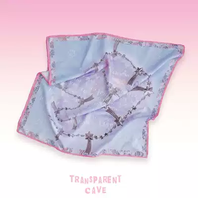 Transparent Cave original design star riddle Pink Print square scarf