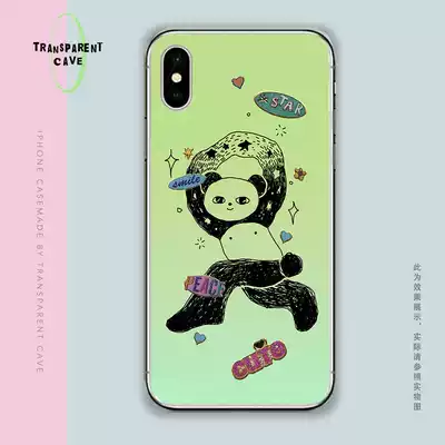 transparent cave original design Huan panda mobile phone Protective case soft shell