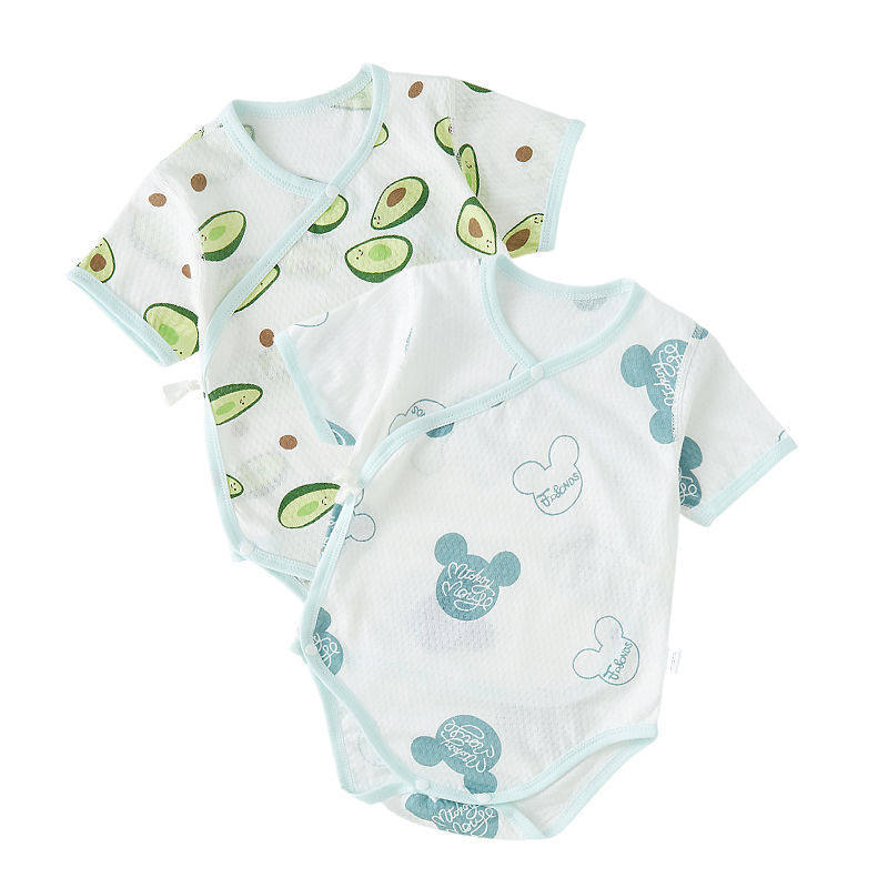 Baby Summer Romper Infant Pure Cotton Triangle Romper Children's Short-Sleeve Breathable Thin Onesie 0-3 Clothes