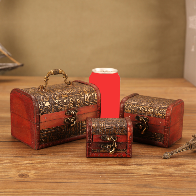 Imitation ancient small wooden box retro containing box ring first decorated box Moms props box Festive Sugar Packaging Creative Gift Boxes
