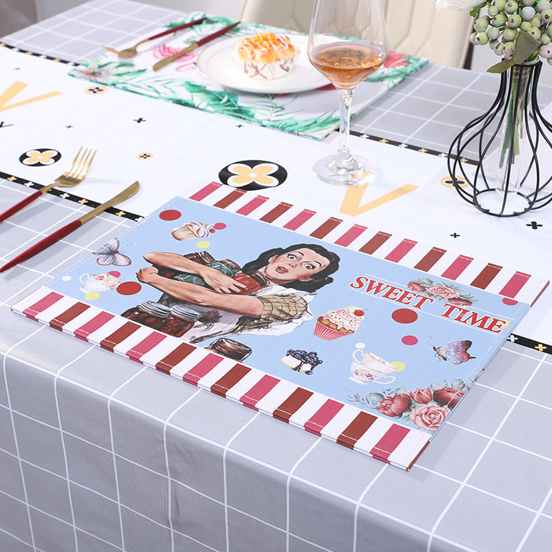 American light and luxurious dining cushion for home waterproof and anti-oil and heat-resistant and anti-scalding table cushion Cushion Cups Cushion Casserole Mat