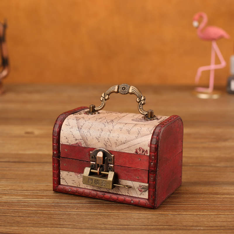 Retro Containing Box Ornament Box Small Box Mini First Accessories Box Wood Refined Creative Eurostyle Packaging Box Collection Box