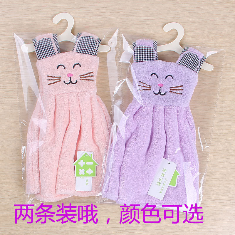 Han Edition thickens the Princess dress wipe handkerchief clothes hanging water-suction coral wool coral without cutting the hair-handkerchief rag