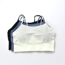 Autumn new thin shoulder strap sports underwear big chest wrap fitness bra yoga smooth and comfortable no steel ring summer